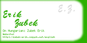 erik zubek business card